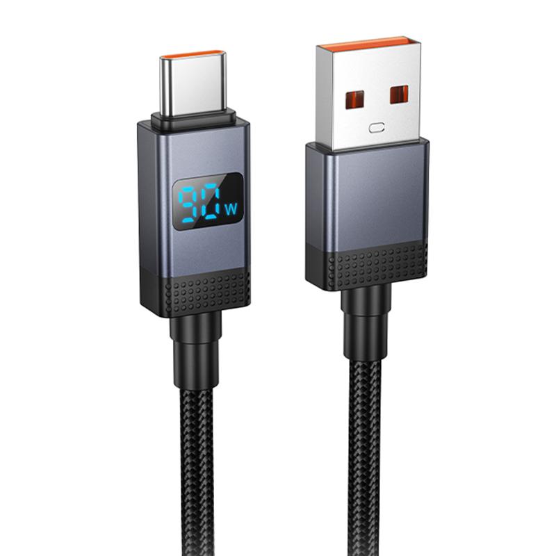 Дата кабель Hoco X118 Generous with display USB to Type-C 5A (1m)