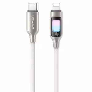 Дата кабель Usams US-SJ749 With Colorful Light TC Ser. Type-C to Lightning 30W (1.2m)