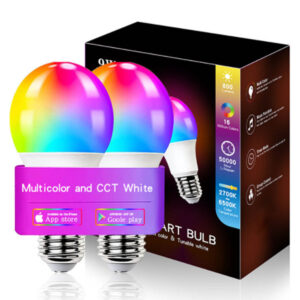Уцінка Світлодіодна RGB лампочка Smart bulb light 2pcs with Bluetooth E27 with app