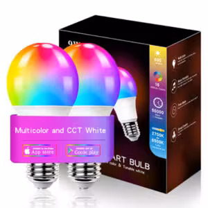 Уцінка Світлодіодна RGB лампочка Smart bulb light 2pcs with Bluetooth E27 with app