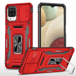 Ударостійкий чохол Camshield Army Ring червоного кольору для Samsung Galaxy M53 5G.