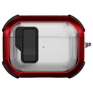 Червоний захисний футляр з кнопкою locking button для AirPods Pro 3.