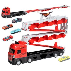 Ігровий набір-вантажівка SHT D663-T202 Catapult Truck + 8 small car