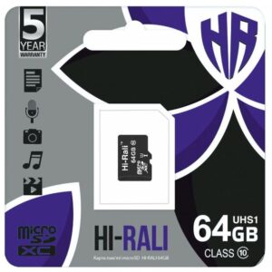 Карта пам'яті Hi-Rali (UHS-1) microSDXC Class 10 - 64GB (без адаптера)