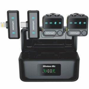 Петличний бездротовий мікрофон Amaya ANC100 dual-mic 2in1 (Lightning/Type-C)