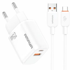 МЗП Amaya E231D PD25W+QC3.0 (1USB-A/1C) + кабель USB to Type-C