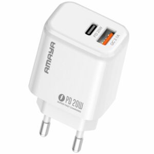 МЗП Amaya E43D PD20W (1USB-A/1C) + кабель USB to Type-C