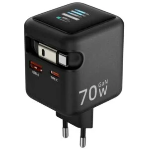 МЗП Amaya E700D PD70W+QC3.0 GaN (1USB-A/1C) + Retractable Cable Type-C