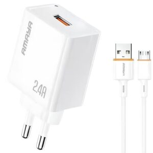 МЗП Amaya E79D 2.4A (1USB-A) + кабель USB to MicroUSB