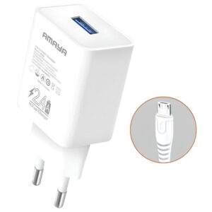 МЗП Amaya M3 2.4A (1USB-A) + кабель USB to MicroUSB