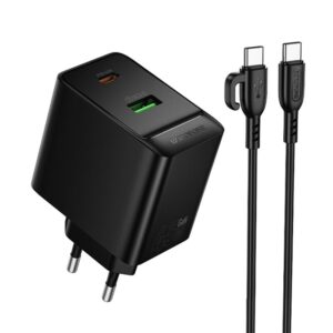 МЗП Borofone BAS16A Erudite PD45W+QC3.0 (1USB-A/1C) + кабель Type-C to Type-C