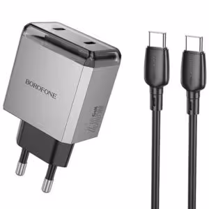 МЗП Borofone BN21 Lena PD40W+QC3.0 (2USB-C) + кабель Type-C to Type-C