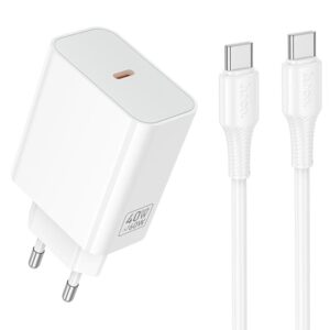 МЗП Hoco C162A Source PD40W (1USB-C) + кабель Type-C to Type-C