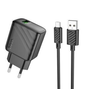 МЗП Hoco CS21A Rich QC3.0 18W (1USB-A) + кабель USB to MicroUSB