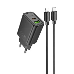 МЗП Hoco N63 Gentle PD30W+QC3.0 (1USB-A/1C) + кабель Type-C to Lightning
