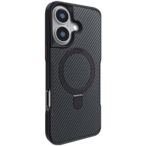 TPU+PC чохол Metal Buttons with MagSafe Carbon Ring для Apple iPhone 16 (6.1")