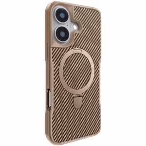 TPU+PC чохол Metal Buttons with MagSafe Carbon Ring для Apple iPhone 16 (6.1")