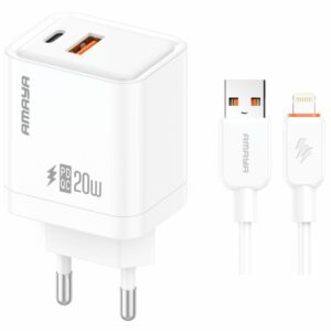 Уцінка МЗП Amaya E77D PD20W+QC3.0 (1USB-A/1C) + кабель USB to Lightning