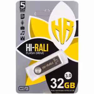 Флеш-накопичувач Hi-Rali Shuttle USB 3.0 Срібна серія — 32GB