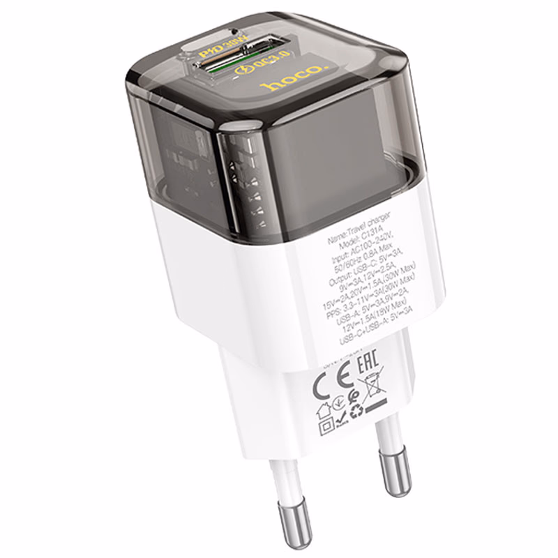 МЗП Hoco C131A Platium PD30W+QC3.0 (1USB-A/1C)