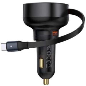 АЗП Baseus Enjoyment Pro PD60W+QC3.0 with retractable cable (1USB-A/1C) (C000578)