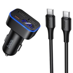 АЗП Hoco Z63A Barry PD42W+QC3.0 (2USB-A/1C) + кабель Type-C to Type-C