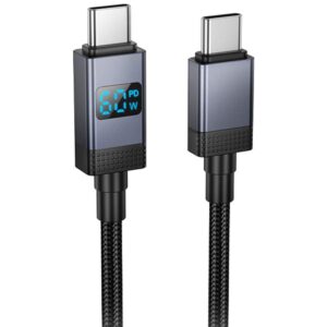 Дата кабель Hoco X118 Generous with display Type-C to Type-C 60W (1m)