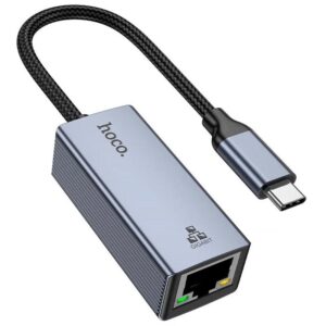Перехідник Hoco UA37 Portable Type-C to RJ45 1000 Mbs (0.15m)
