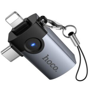 Перехідник Hoco UA46D OTG 2in1 Lightning male/Type-C male to USB female