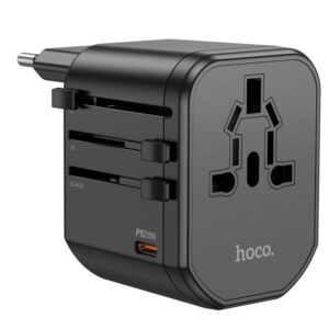 Мережевий універсальний перехідник Hoco AC15 Walker PD20W+QC3.0 (2USB-A/1C) (EU)
