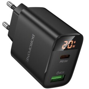 МЗП Borofone BA96A Ilustre with digital display PD20W+QC3.0 (1USB-A/1C)