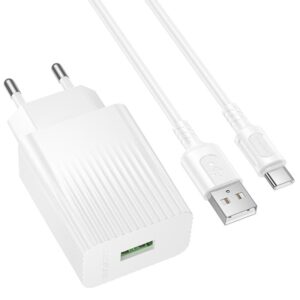 МЗП Borofone BAS72A Source QC3.0 (1USB-A) + кабель USB to Type-C