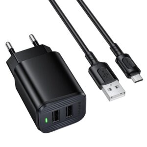 МЗП Borofone BAS81A Star 10.5W (2USB-A) + кабель USB to MicroUSB