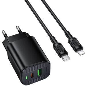 МЗП Borofone BAS83A Star PD20W+QC3.0 (1USB-A/1C) + кабель Type-C to Lightning