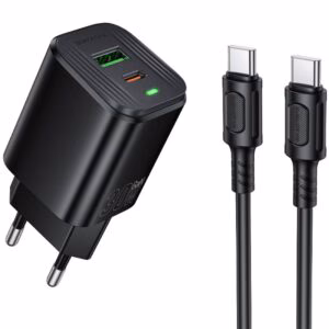 МЗП Borofone BAS85A Star PD30W+QC3.0 (1USB-A/1C) + кабель Type-C to Type-C