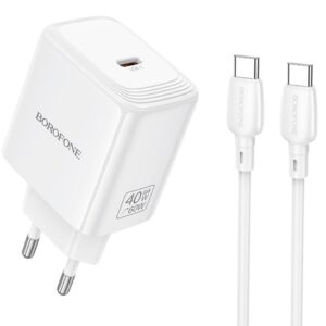 МЗП Borofone BN33 Fuente PD40W (1USB-C) + кабель Type-C to Type-C