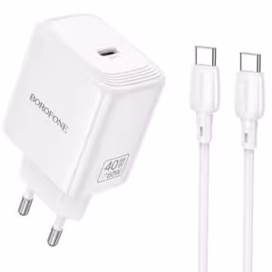 МЗП Borofone BN33 Fuente PD40W (1USB-C) + кабель Type-C to Type-C