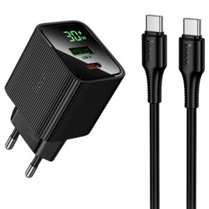 МЗП Hoco CS84A Excellent with digital display PD30W+QC3.0 (1USB-A/1C) + кабель Type-C to Type-C