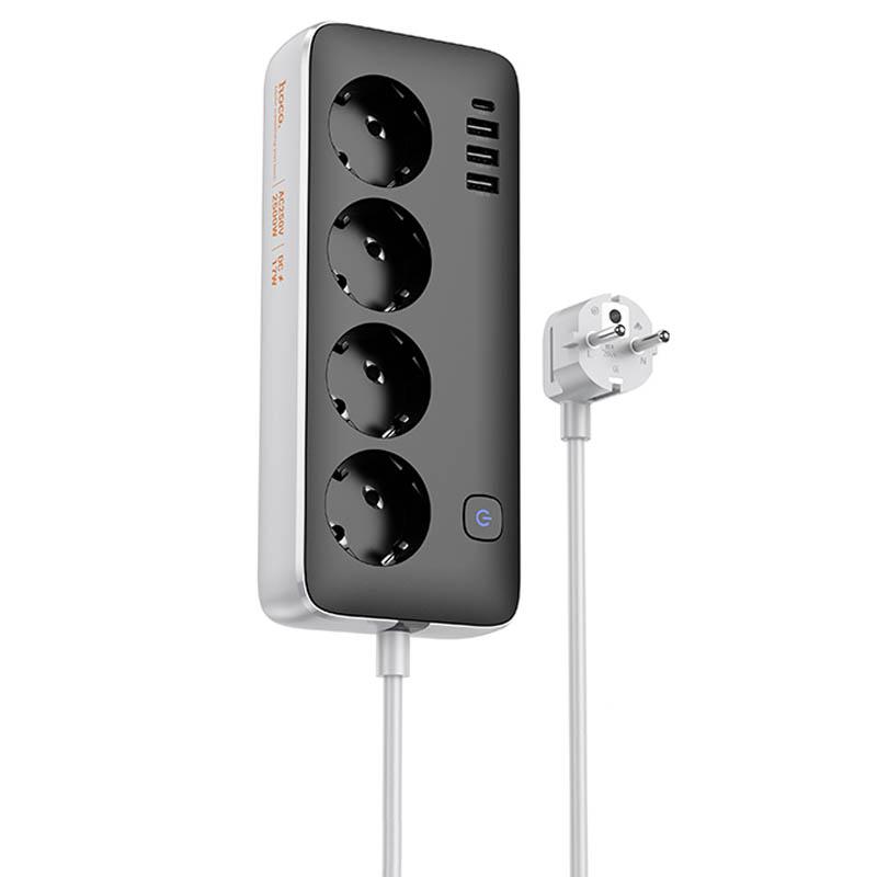 Подовжувач Hoco AC21 Sunlight 4-bit (1C/3A/4xSocket) (1.5m)