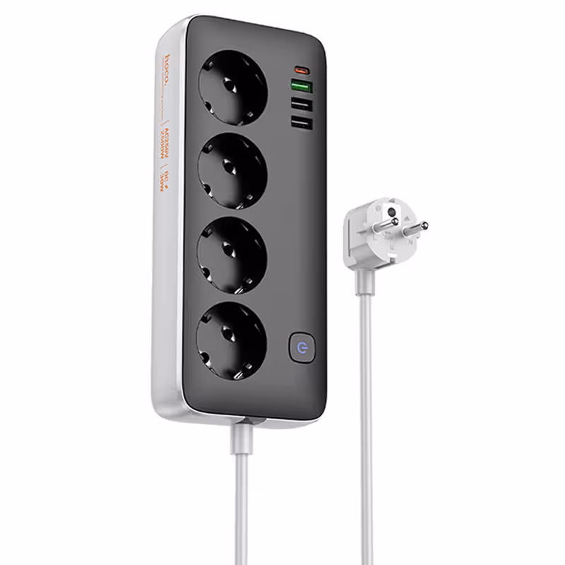 Подовжувач Hoco AC22 Sunlight (PD30W/1C/3A/4xSocket) (1.5m)