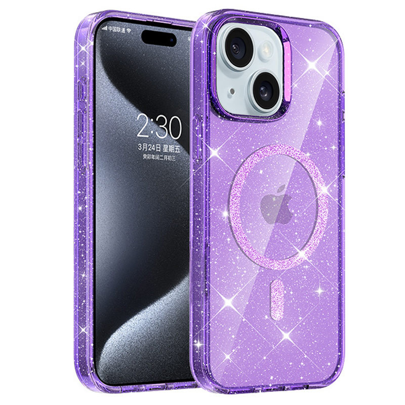 Чохол TPU Eclipse Sparkle Magnetic Fit для iPhone 14/13 з блискучим дизайном.