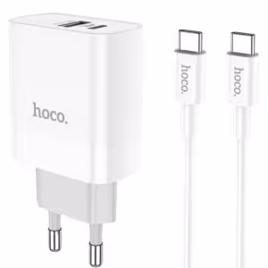 МЗП Hoco C80A Rapido PD20W+QC3.0 (1USB-A/1C) + кабель Type-C to Type-C