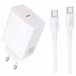 МЗП Borofone BA109A Star PD40W (1USB-C) + кабель Type-C to Type-C