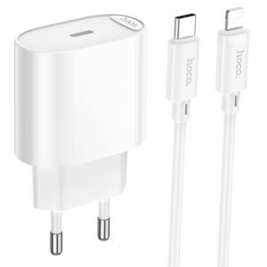 МЗП Hoco C109A Fighter PD20W+QC3.0 (1USB-A/1C) + кабель Type-C to Lightning