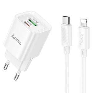МЗП Hoco C147A PD20W+QC3.0 (1USB-A/1C) + кабель Type-C to Lightning