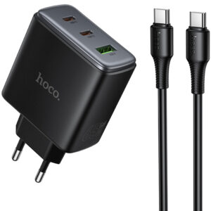 МЗП Hoco C160A Upgrade PD65W+QC3.0 (1USB-A/2C) + кабель Type-C to Type-C