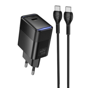 МЗП Hoco CS113A Lounge PD40W (1USB-C) + кабель Type-C to Type-C