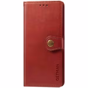 Шкіряний червоний чохол-книжка GETMAN Gallant для Xiaomi Redmi 13C / Poco C65.