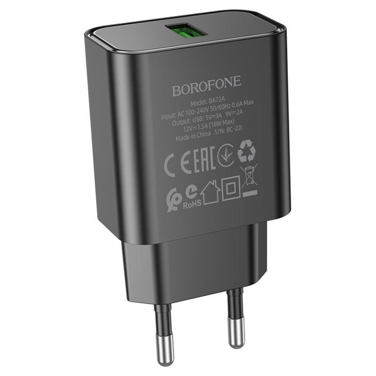 МЗП Borofone BA72A Spring QC3.0 (1USB-A)