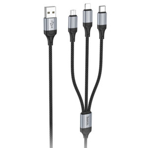 Дата кабель Hoco X102 Fresh 3in1 USB to Lightning /MicroUSB/Type-C 2.4A (1m)